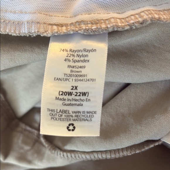5 for $25! Terra & Sky Mid Rise Straight-Leg Capri Dress Pant Size 2X (20-22 W) - Picture 11 of 12